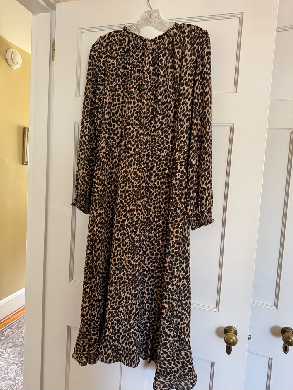 J.Crew - Ruffle-Neck Leopard Midi Dress - Picture 8 of 9